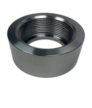 Front view of the P-027 Drain Housing 2-inch for reamer, a durable HDD component designed for welding into the reamer.